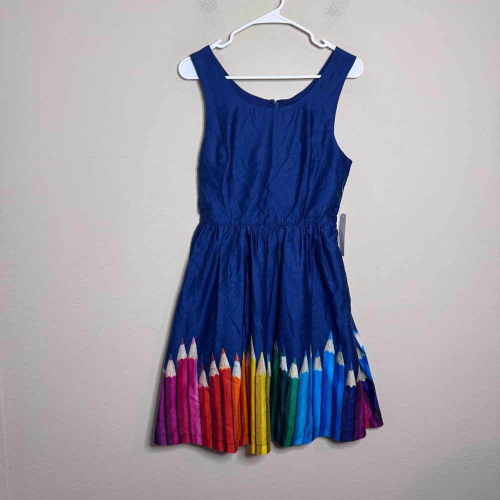 ModCloth Colored Pencils Rainbow Print Sleeveless Dress - Picture 2 of 12